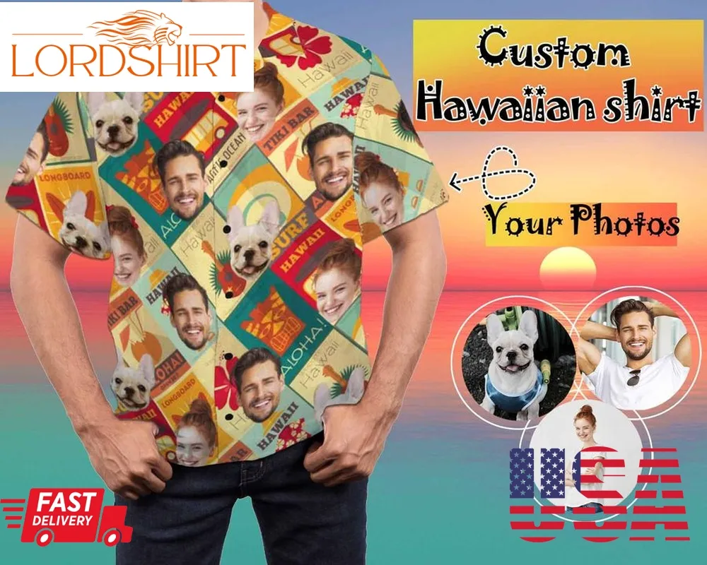 Custom Hawaiian Shirt With Face, Personalized Summer Shirt, Funny Face Shirt, Dog Shirt, Aloha Shirt, Birthday Party Shirt, Beach Shirt