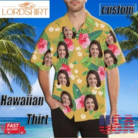 Custom Hawaiian Tropical Shirt,Beach Party,Beach Party T Shirts As Holiday Gifts,Custom Father's Day Gift,Custom Hawaiian Shirt With Faces