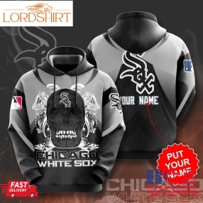 Custom Name Chicago White Sox Skull 3D Hoodie