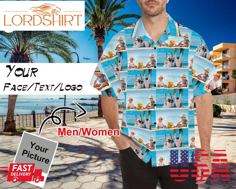 Custom Photo Hawaiian Shirt,Personalized Photo Shirt For Boyfriend Husband,Photo Hawaii Shirt Men,Picture Design Shirt For Men Women Kid