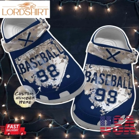 Customize Number Player Baseball Crocs Clog Shoes Camo Color For Men Women   Baseball B102