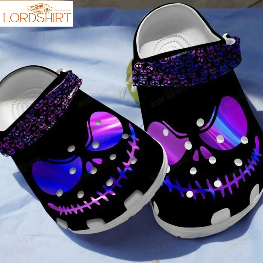 Customized Jack Skellington Purple Crocs Step Into Style With Funny Crocs Halloweener