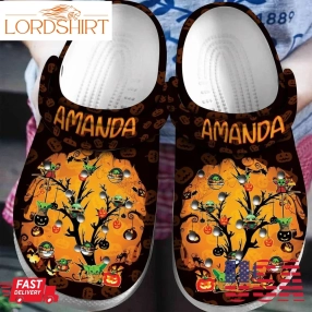 Cute Halloween Tree Grogu For Men And Women Gift For Fan Classic Water Rubber Crocs Crocband Clogs, Comfy Footwear