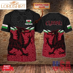 Cymru Custom Red Dragon 3D Tshirt