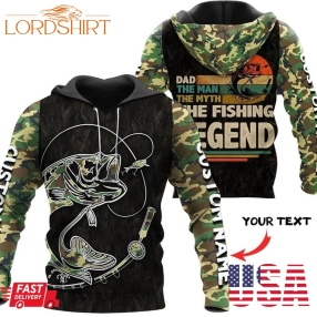 Dad Fishing Legend Personalized 3D Hoodie Unique Fishing Gifts For Dad