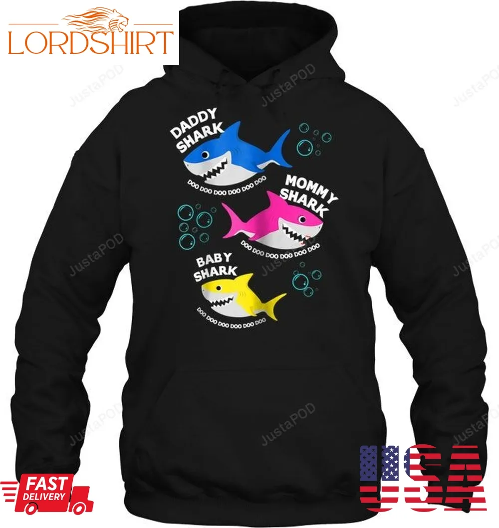 Daddy, Mommy And Baby Shark Short Sleeves Tshirt, Pullover Hoodie, Great Gift T Shirt For Thanksgiving Birthday Christmas, Christmas Sweaters