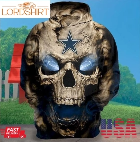 Dallas Cowboys 3D Hoodies Eye Rugby Ball Skull Hoodies Custom