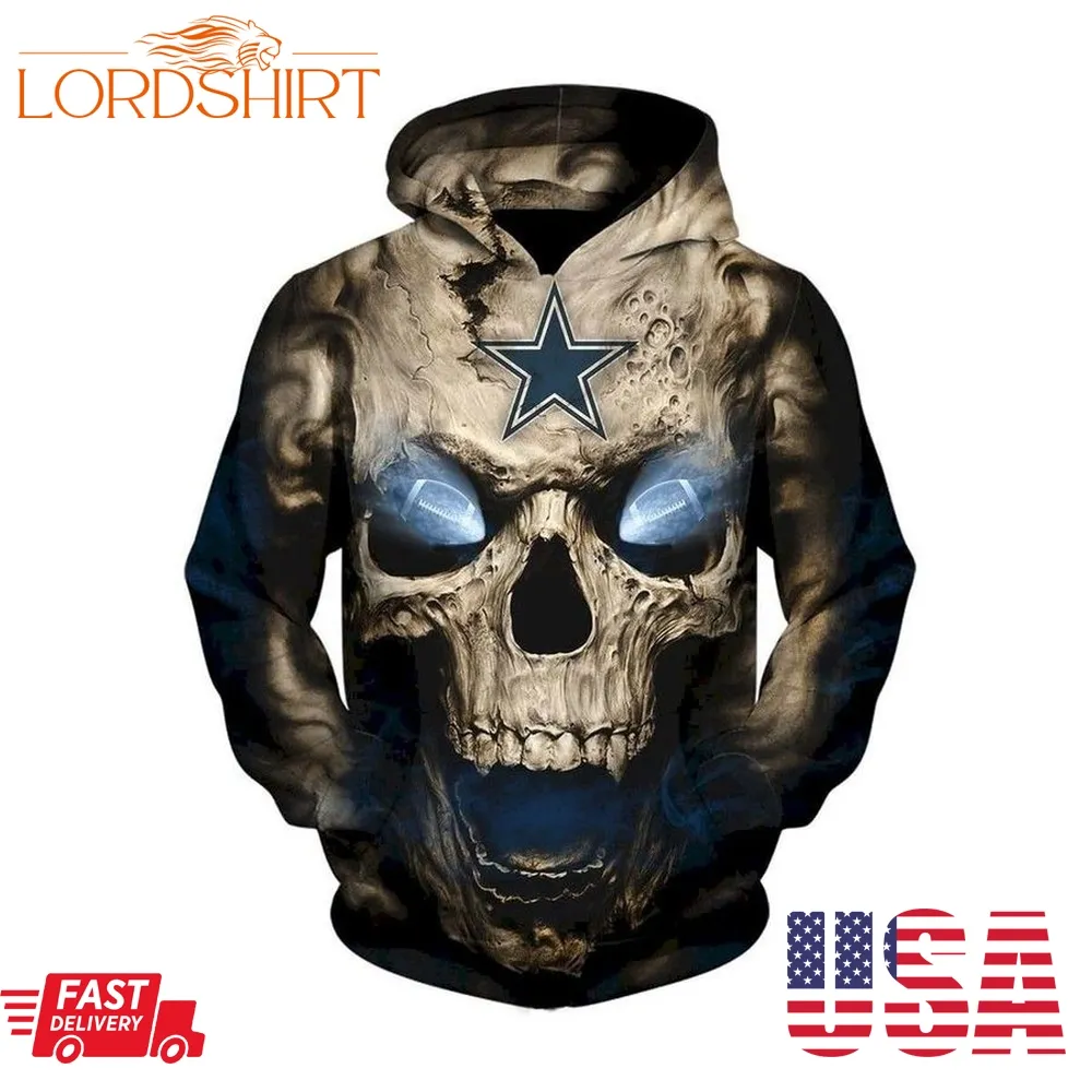 Dallas Cowboys New Skull Full All Over Print S1563 Hoodie