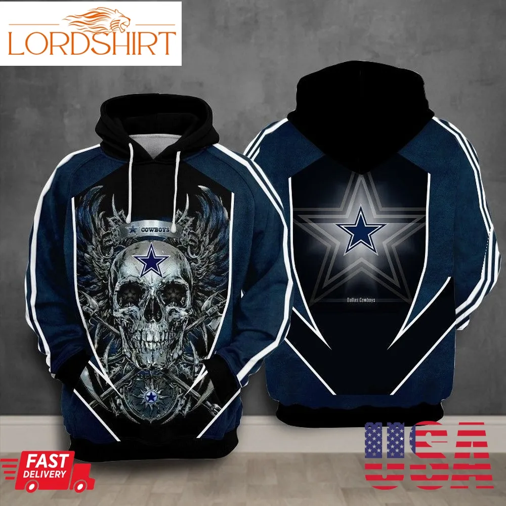 Dallas Cowboys Nfl Football Skull Death 3D Hoodie Sweatshirt For Fans Men Women Dallas Cowboys All Over Printed Hoodie Dallas Cowboys 3D Full Printing Shirt