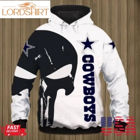 Dallas Cowboys Nfl Punisher Skull White Black 2020 3D Hoodie