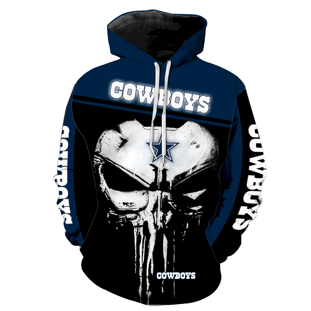 Dallas Cowboys Punisher New Skull Full All Over Print K1222 Hoodie Zipper