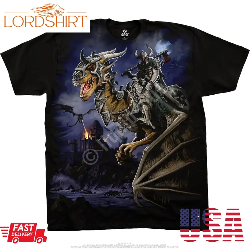 Dark Fantasy Dragon Master Black T Shirt   Special Order