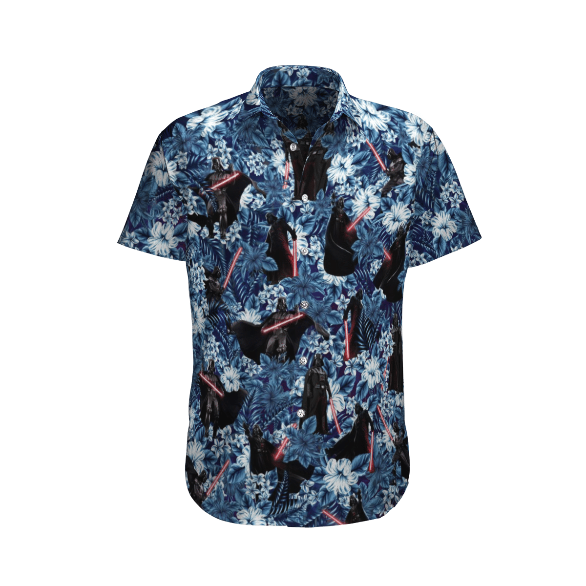 Darth Vader With Lightsaber Star Wars Floral Hawaiian Shirt