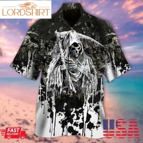 Day Of Death Skull Halloween Hawaiian Shirt, Print Aloha Short Sleeve Unisex Shirt