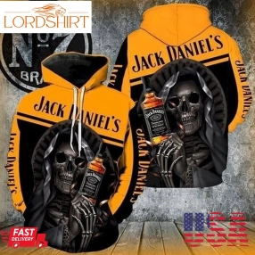 Death Skull Jack Daniels Old No 7 Tennessee 3D Full Printing Hoodie