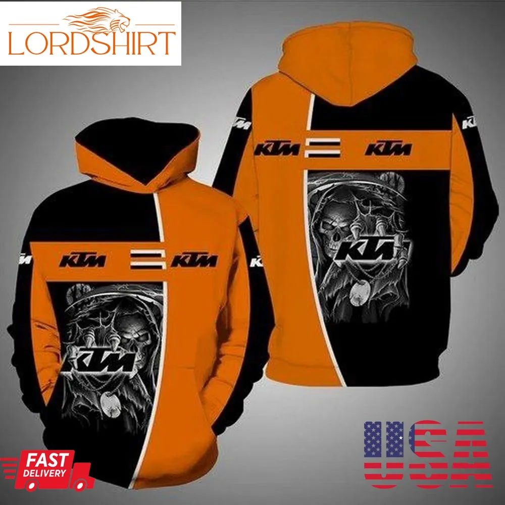 Death Skull Ktm Racing Men And Women 3D Full Printing Hoodie