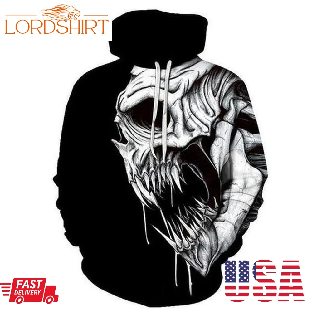 Death Skull Pullover And Zip Pered Hoodies Custom 3D Graphic Printed 3D Hoodie All Over Print Hoodie For Men For Women