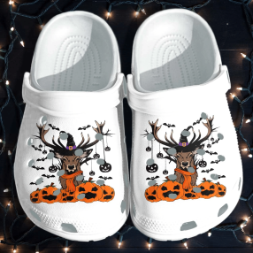 Deer Witch America Pumpkin Halloween Crocs Shoes Clog   Halloween With Bats Crocs Crocband Clog Birthday Gift For Man Boy