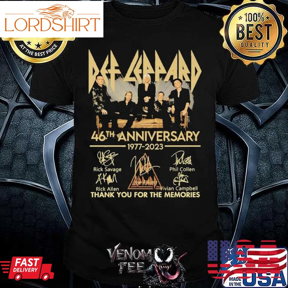 Def Leppard 46Th Annivesary 1977 2023 Thank You For The Memories Shirt