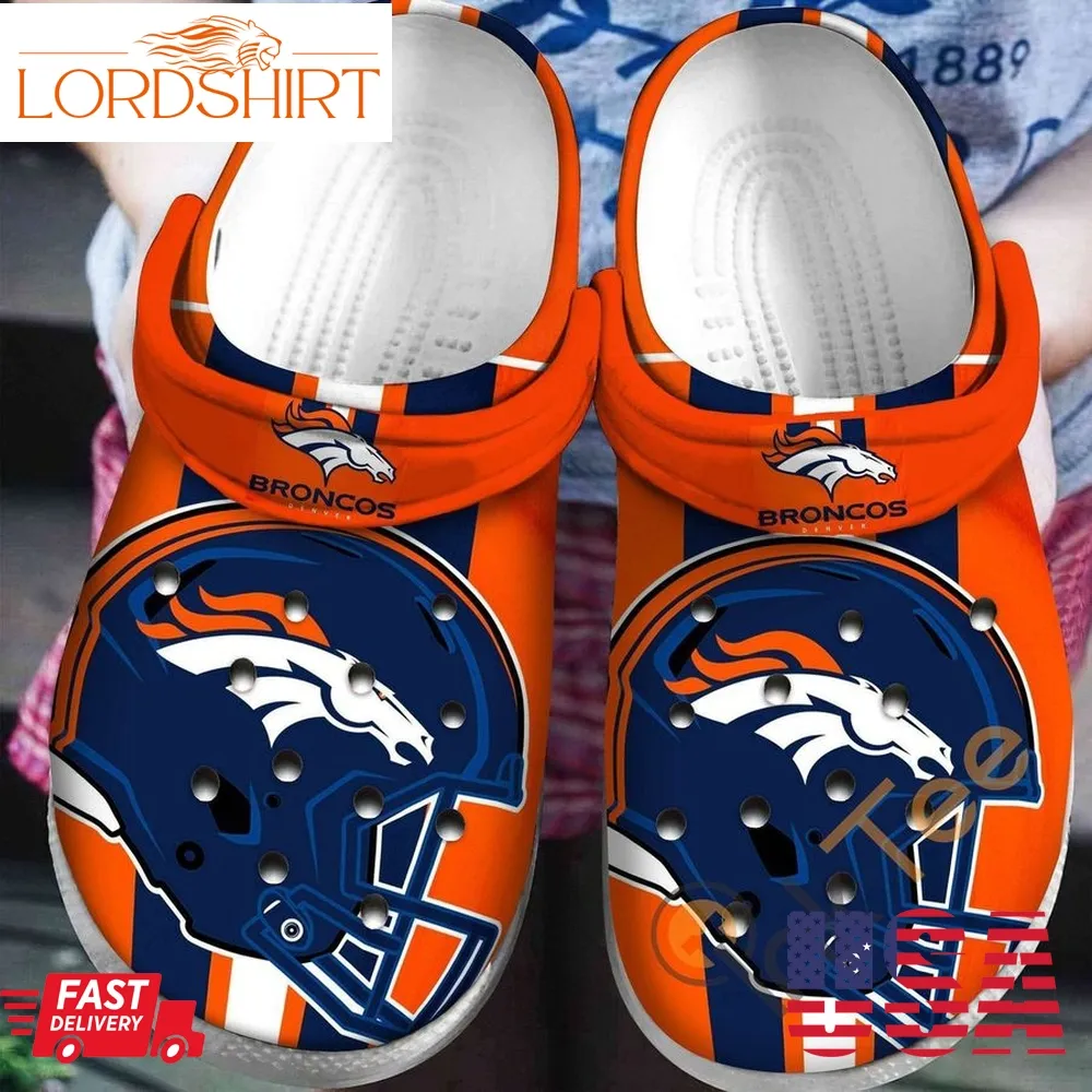 Denver Broncos Football Helmet Crocs Crocband Clog Comfortable Water Shoes