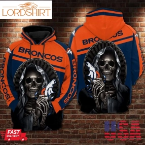 Denver Broncos Nfl Football Skull 3D Hoodie For Men For Women Denver Broncos All Over Printed Hoodie Denver Broncos 3D Full Printing Shirt