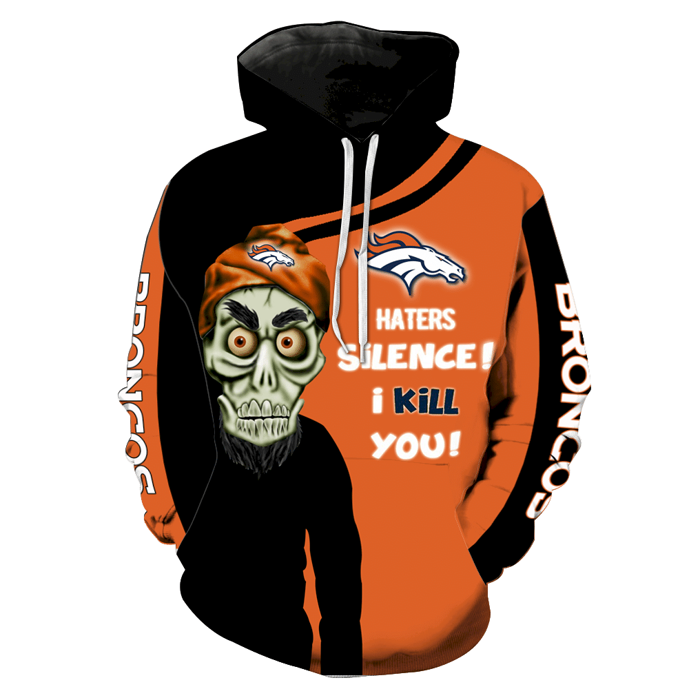 Denver Broncos Skull Full All Over Print K1205 Hoodie Zipper