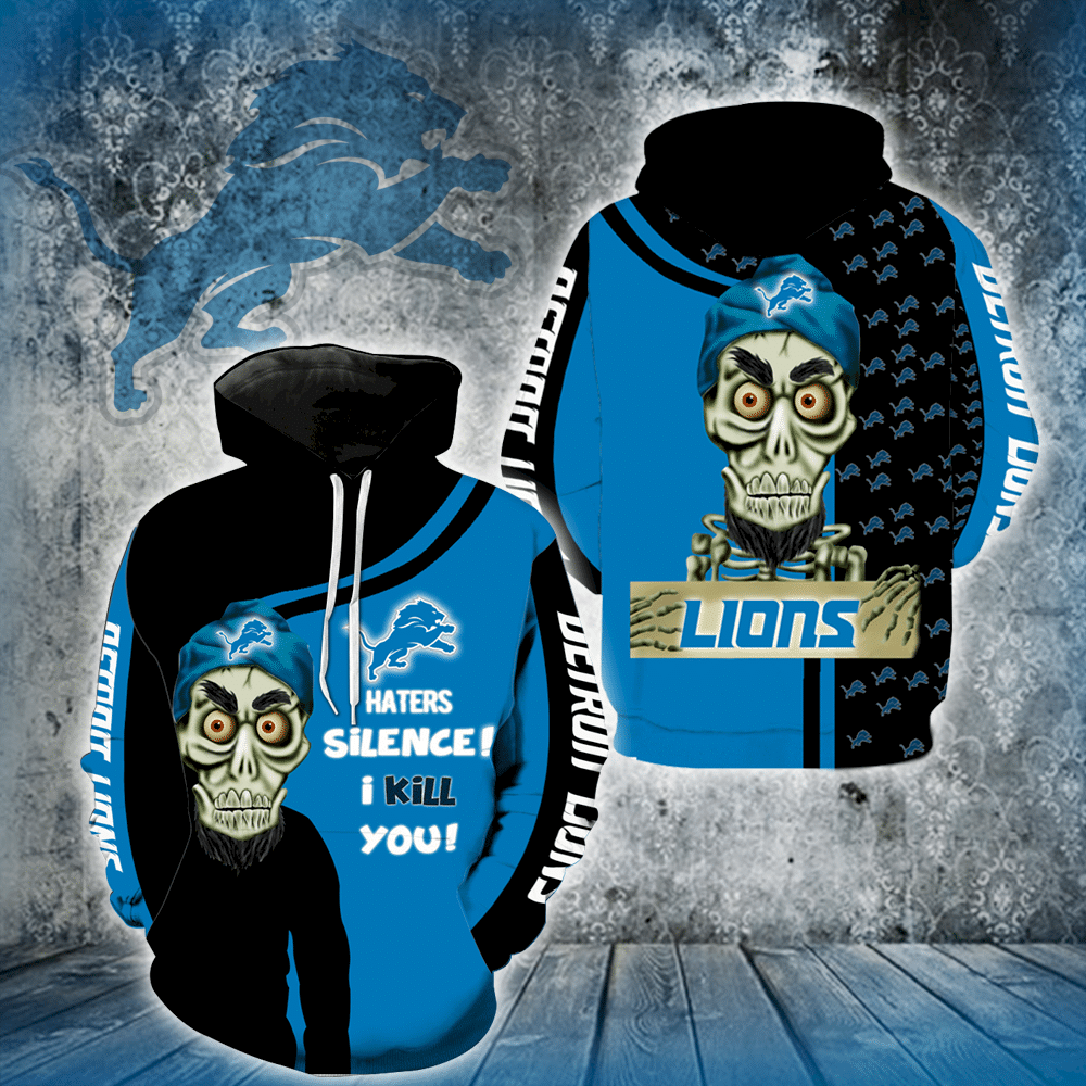 Detroit Lions Skull Full All Over Print 3D Hoodie For Men And Women