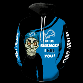 Detroit Lions Skull Full All Over Print V1419 Hoodie Zipper