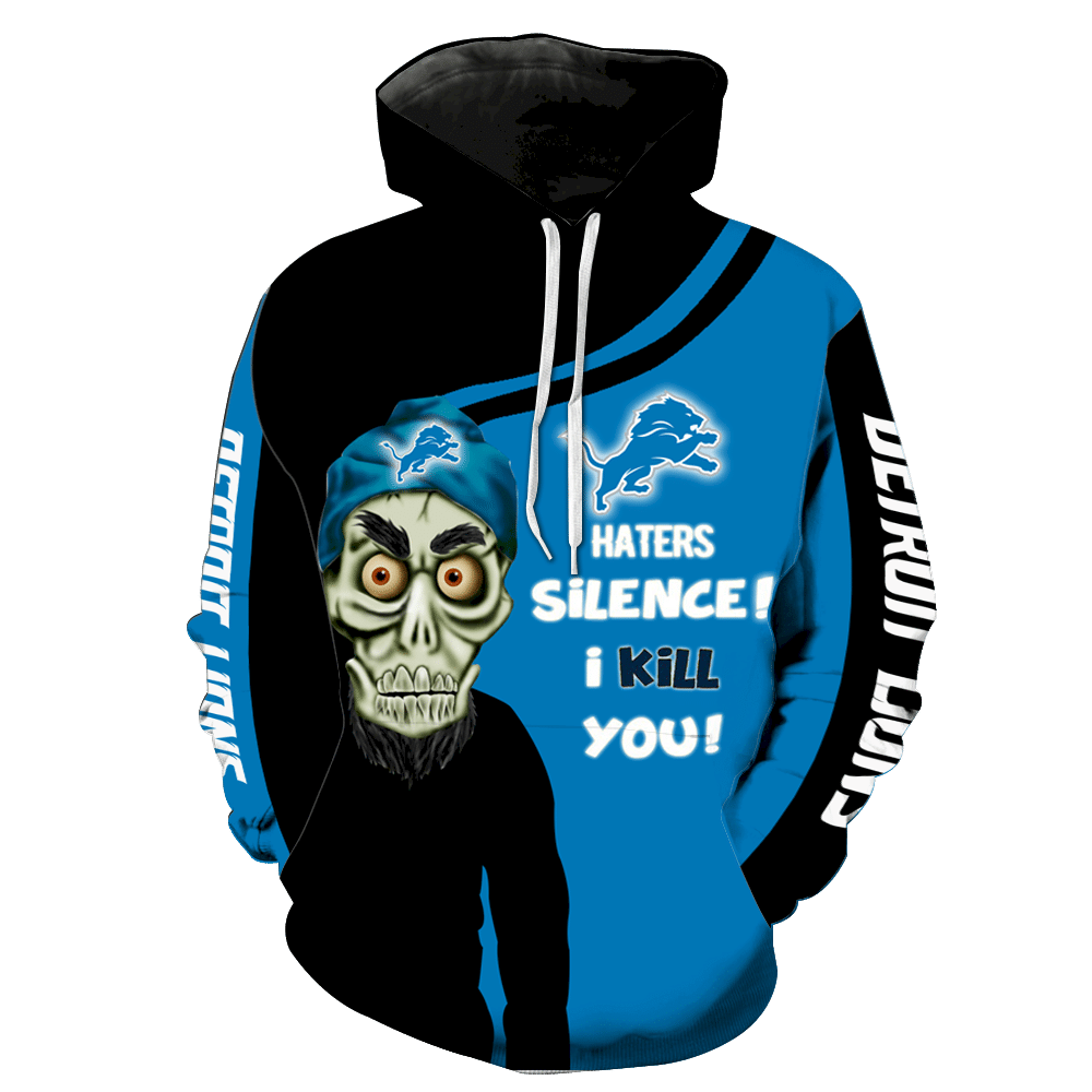 Detroit Lions Skull Full All Over Print V1419 Hoodie Zipper