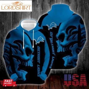 Detroit Lions Skull Men Women 3D Full Printing Hoodie And Zip Hoodie