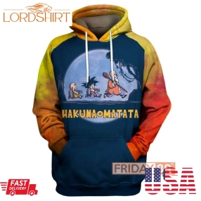 Dg Lk Dragon Goku Walking In The Moon Hakuna Matata 3D Print Hoodie T Shirt