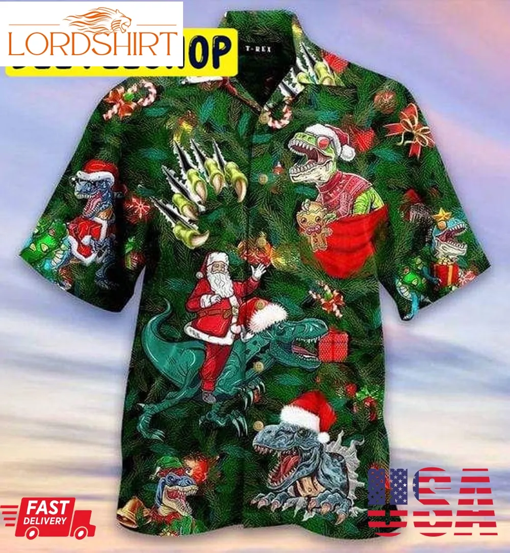 Dinosaur Enjoy Christmas Hawaiian Shirt