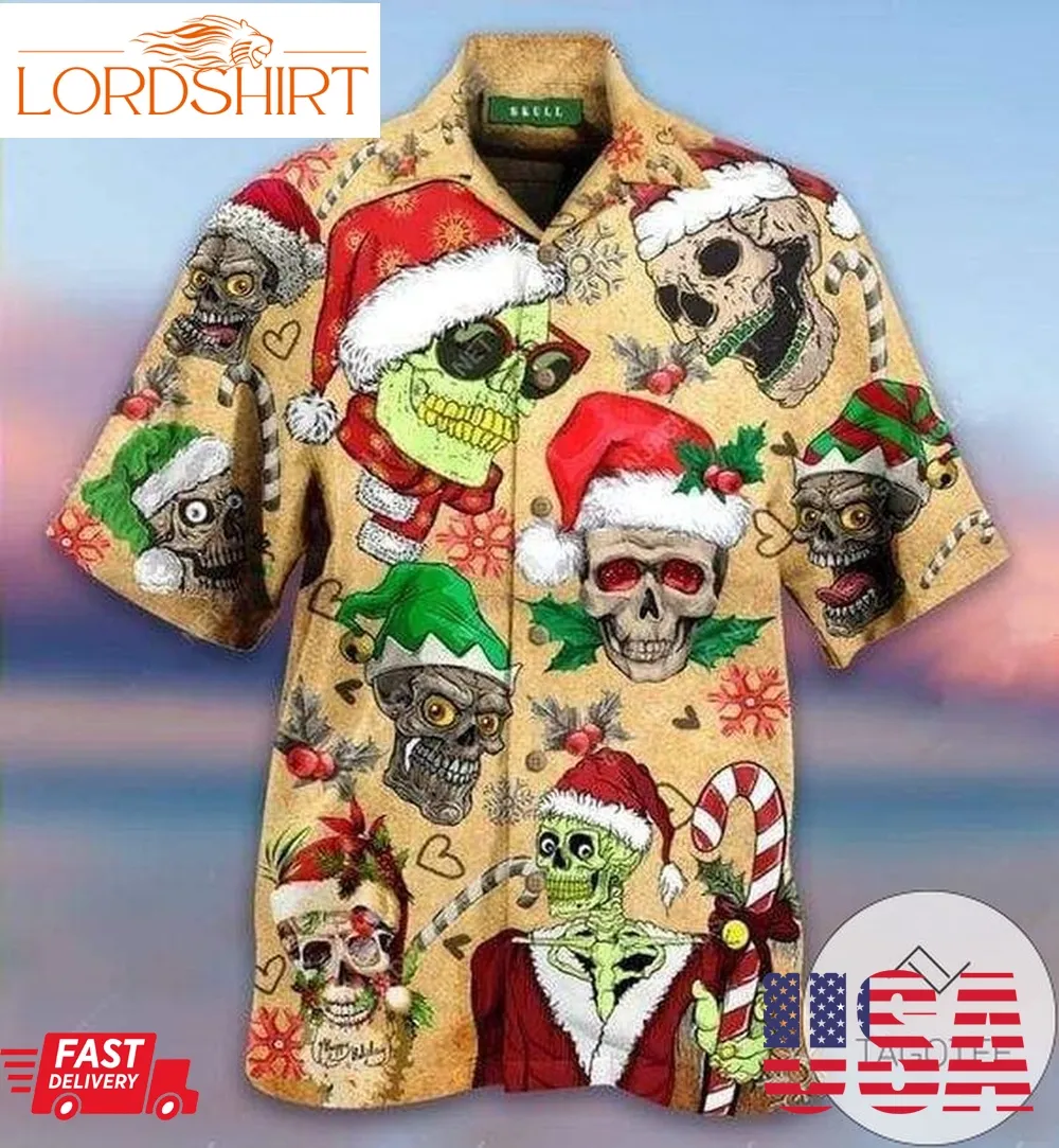 Discover Cool Hawaiian Aloha Shirts Smile Skull Christmas