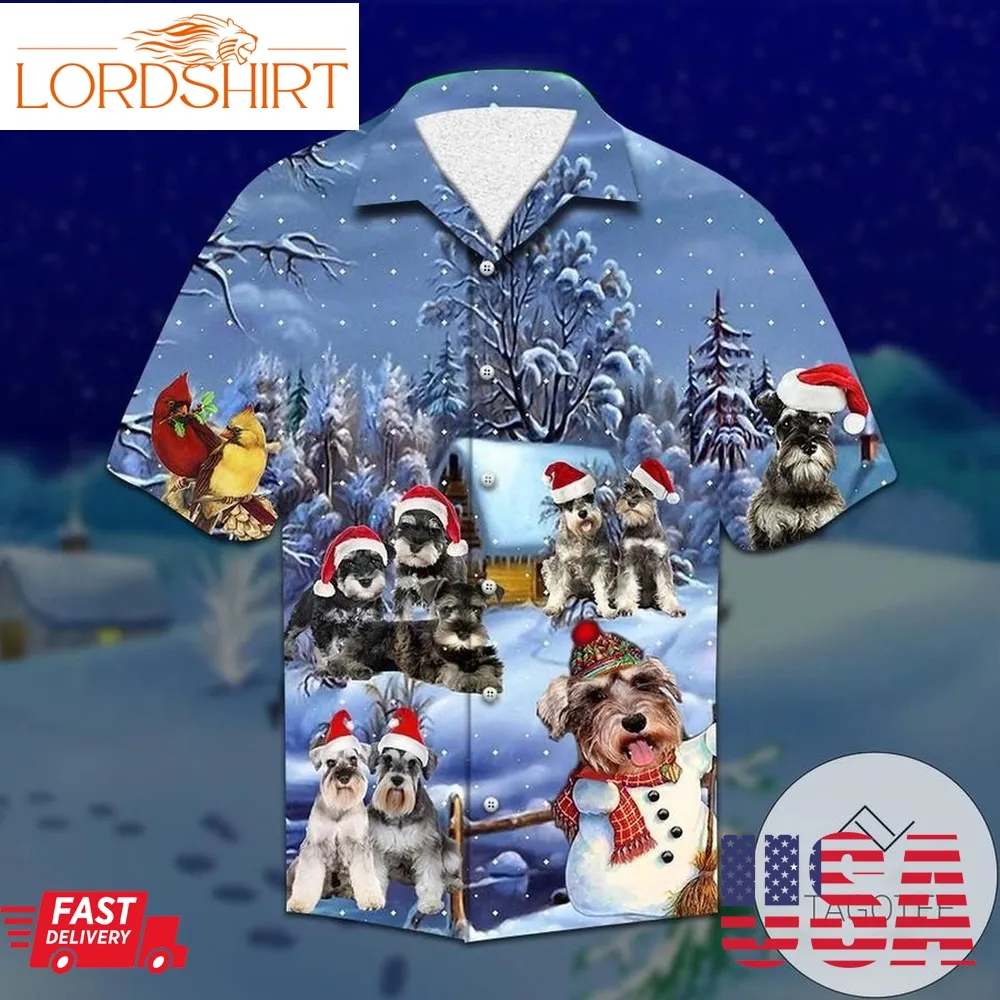 Discover Cool Schnauzer Christmas Authentic Hawaiian Shirt 2023