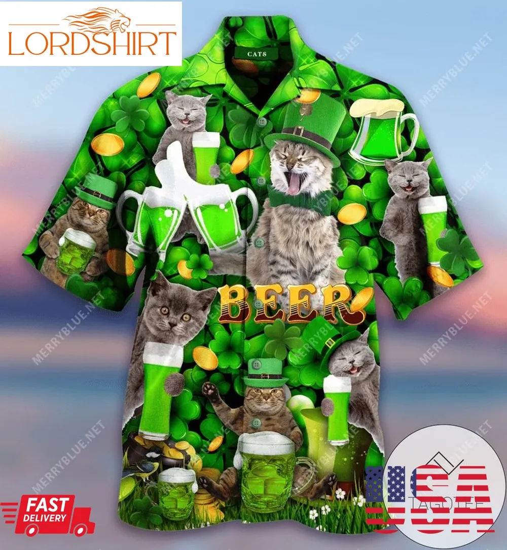 Discover Cool St Patricks Day Cats Authentic Hawaiian Shirt 2023