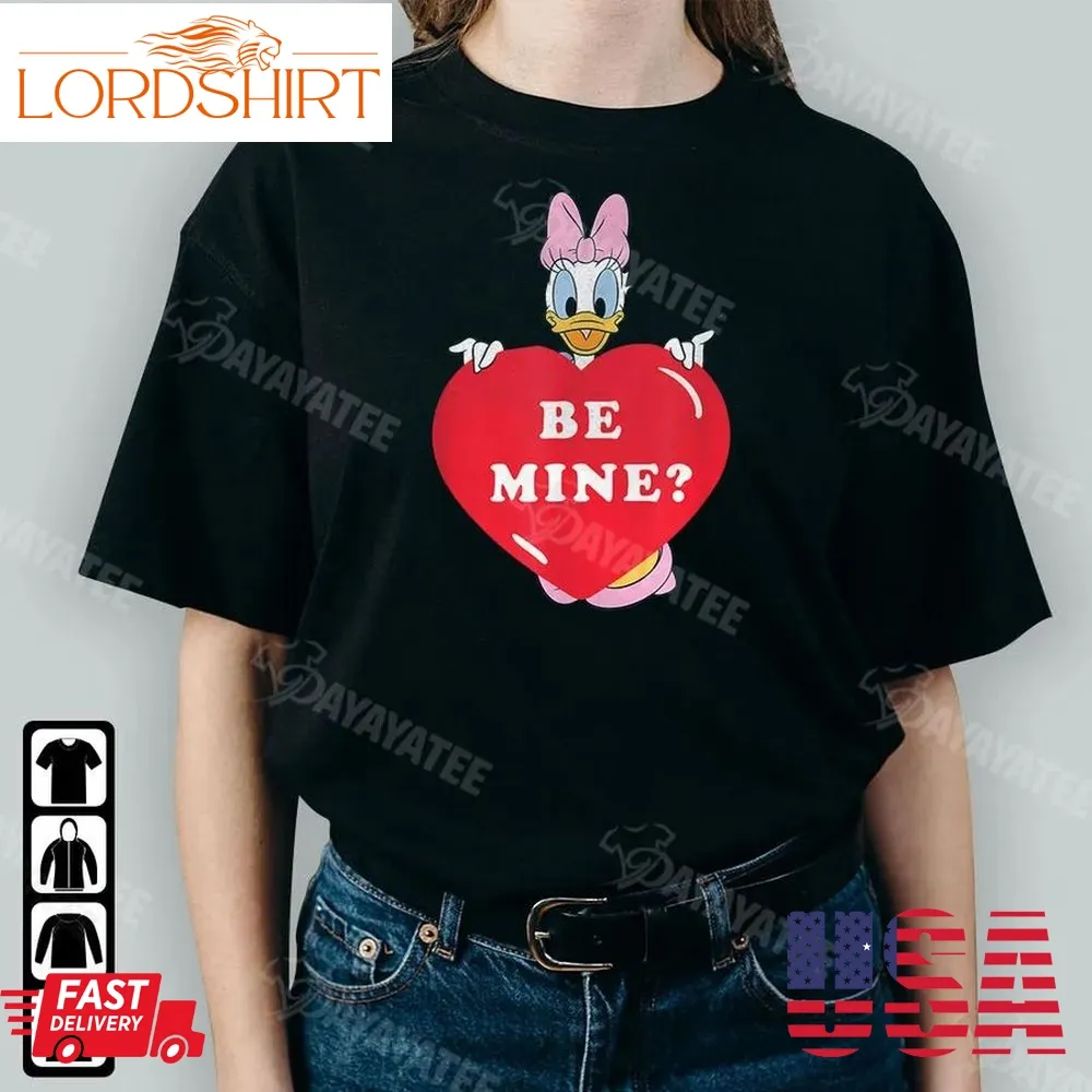 Disney Be Mine Valentine Shirt Funny Daisy Duck Red Heart  Gifts For Valentines Day