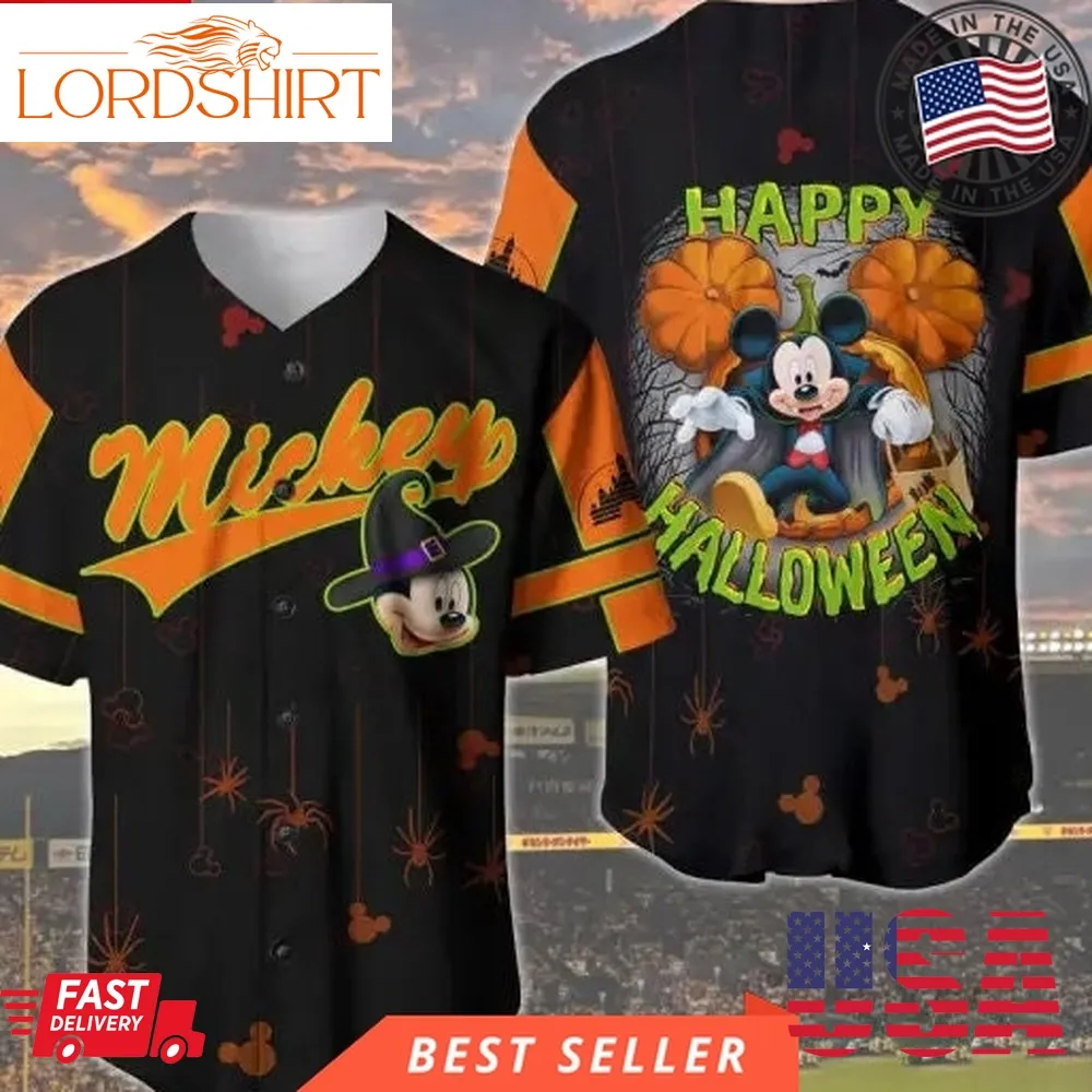 Disney Mickey Mouse Happy Halloween Mickey Mouse Disney Trip Family Christmas Baseball Jersey