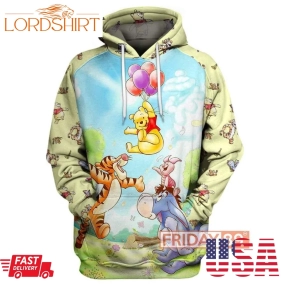 Dn Pooh And Friends Tigger Eeyore Piglet Emoji Cartoon 3D Print Hoodie