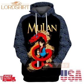 Dn Princess Hua Mulan & Mushu Dragon Cartoon Art 3D Print Hoodie T Shirt