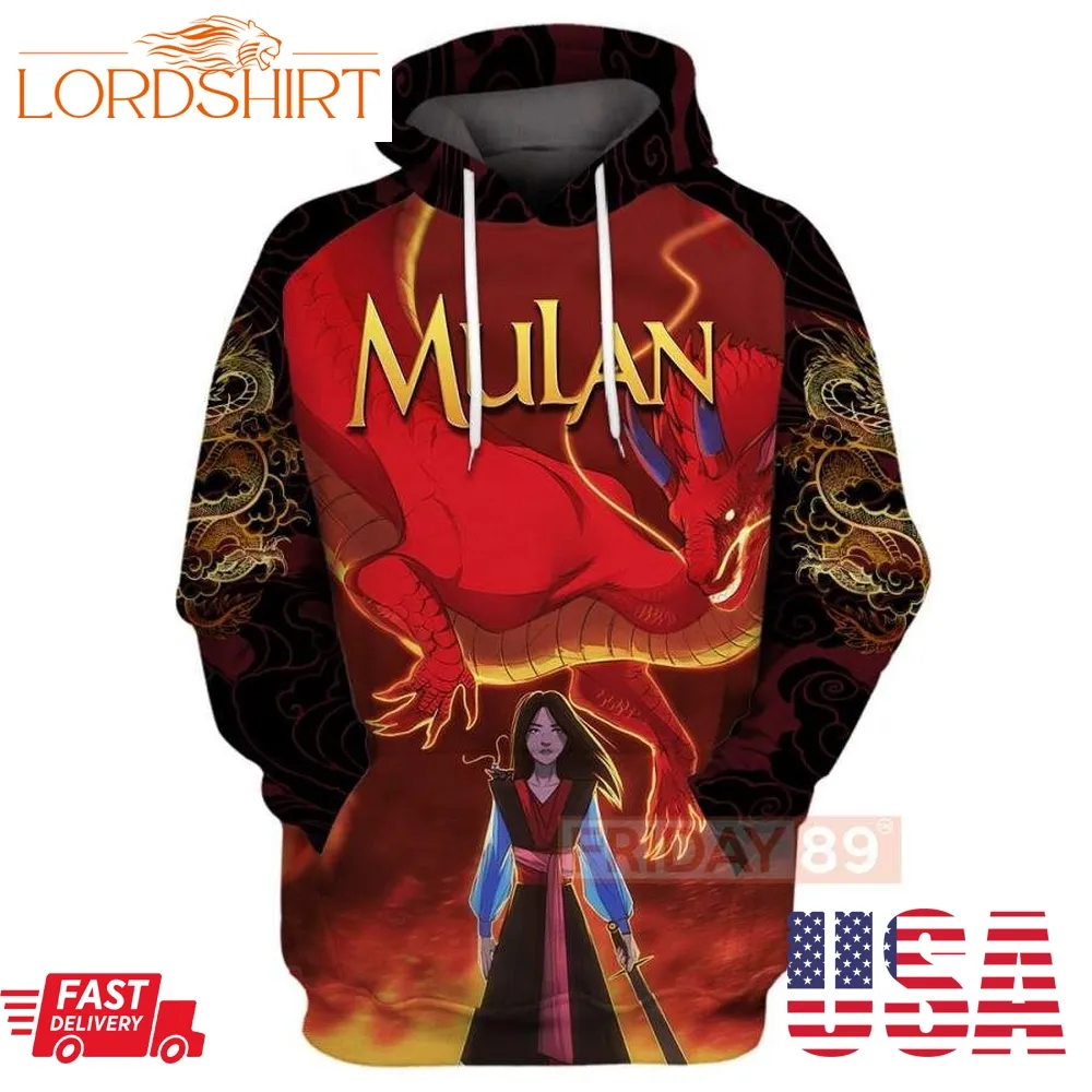 Dn Princess Mulan Dragon Cartoon 3D All Over Print Hoodie T Shirt