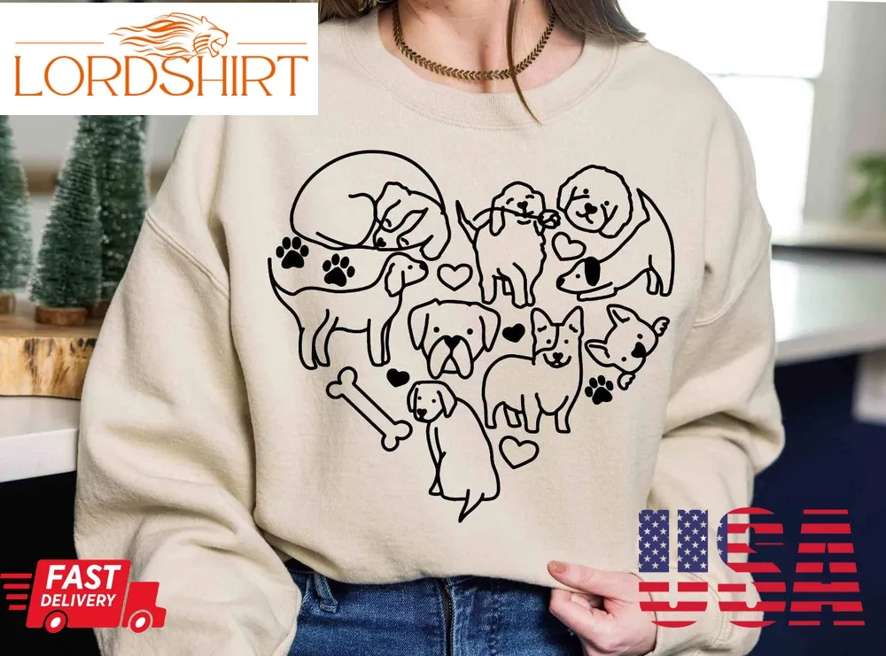 Dog Heart Doodle Sweatshirt, Valentines Day Dog Sweatshirt