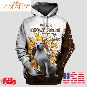 Dogo Argentino Sunflower 3D Hoodie Sweatshirt