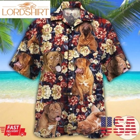 Dogue De Bordeaux Dog Lovers Red Plaid Pattern Hawaiian Shirt