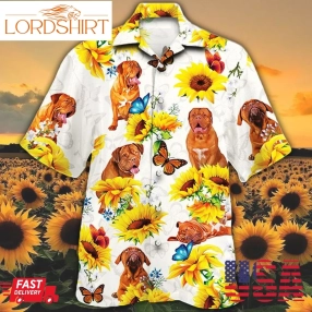 Dogue De Bordeaux Dog Lovers Sun Flower Hawaiian Shirt