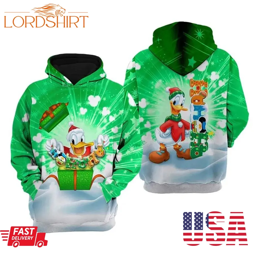 Donald Duck Hohoho Christmas 3D Hoodie Unisex Cartoon Gift