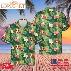 Dont Mess With Beagle Mom Tropical Floral Hawaiian Shirt