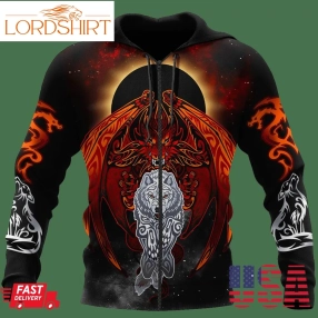 Dragon And Wolf Hoodie Shirt For Men And Women Am092028