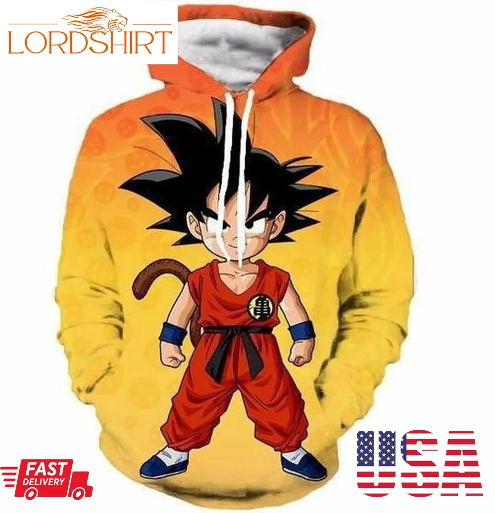 Dragon Ball Kid Goku Pullover And Zip Pered Hoodies Custom 3D Graphic Printed 3D Hoodie All Over Print Hoodie For Men For Women