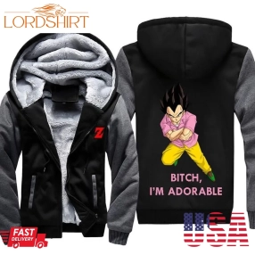 Dragon Ball Tfs Jacket I M Adorable Pink Vegeta Fleece Jacket Hoodie 3D