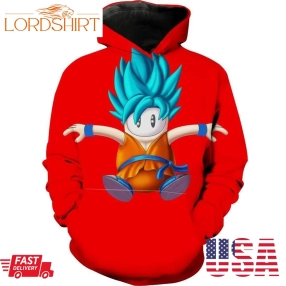 Dragon Ball X Fall Guys Super Saiyan Blue Goku Fall Guys Hoodie 3D